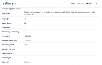 Privacy Analyzer Screenshot