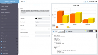 amCharts: Live Editor Lite Screenshot