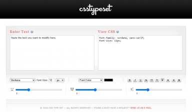 CSS Type Set Скриншот