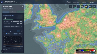 Light Pollution Map Screenshot